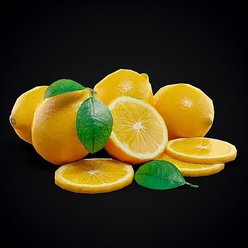 Lemon lemons Low-poly 3D model 3