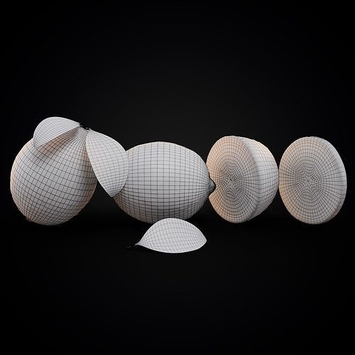Lemon lemons Low-poly 3D model 6