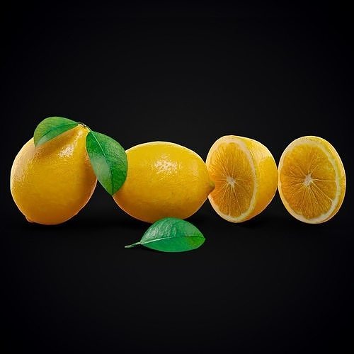 Lemon lemons Low-poly 3D model 5