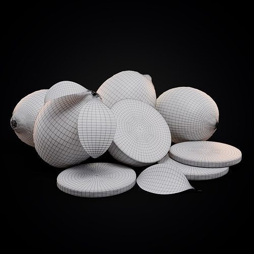 Lemon lemons Low-poly 3D model 2
