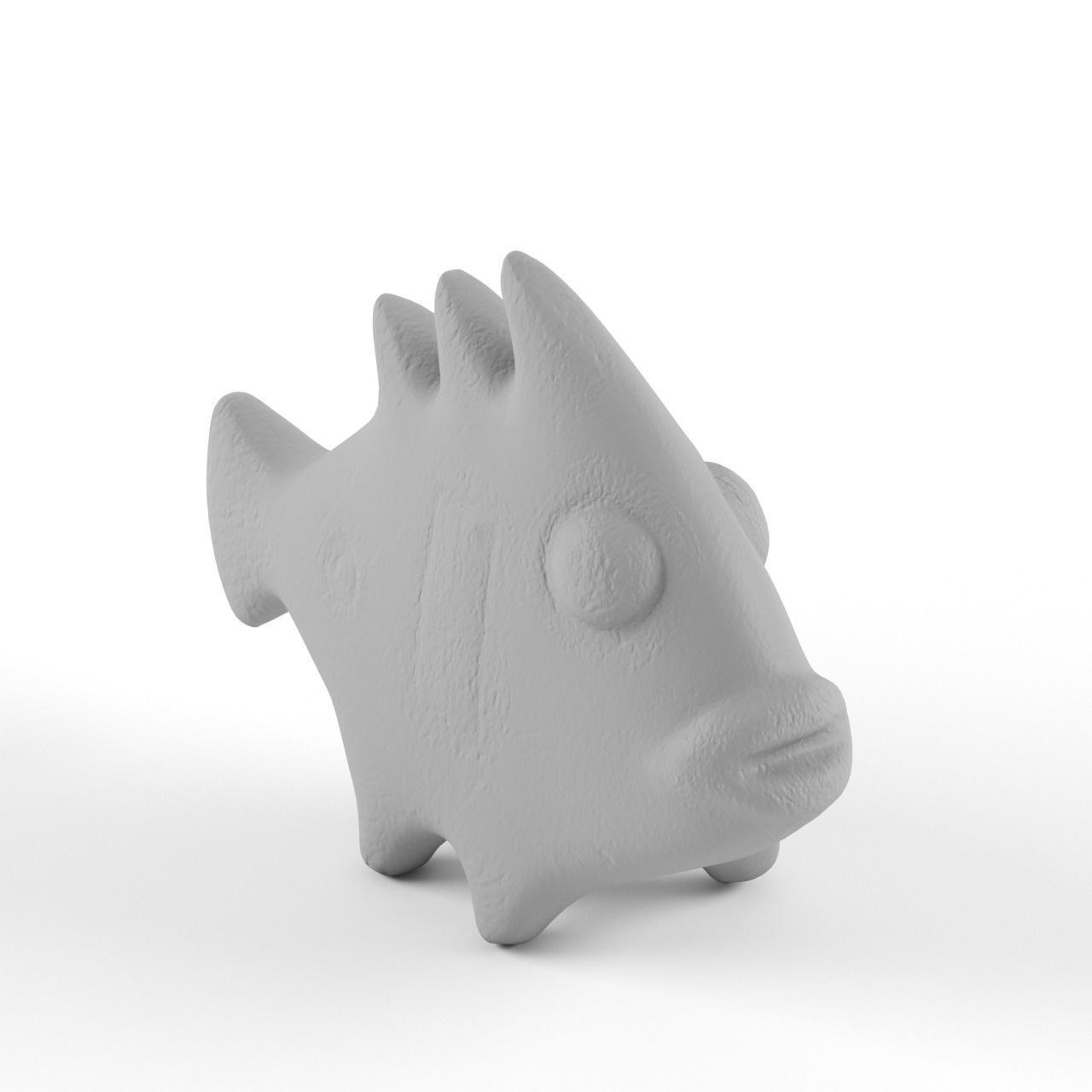 Clay fish sculpture 3D model CGTrader