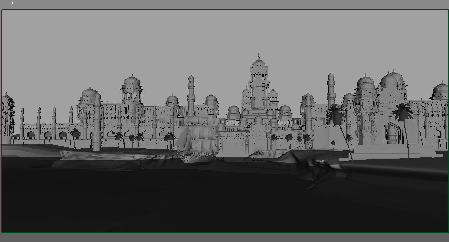 fort palace 3d set model 3D model_3