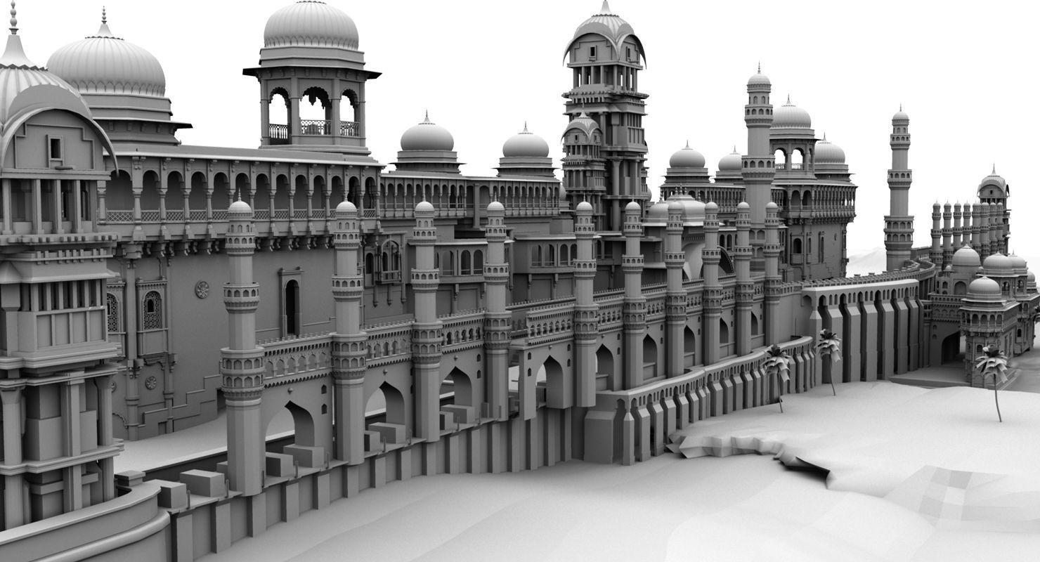 fort palace 3d set model 3D model_12