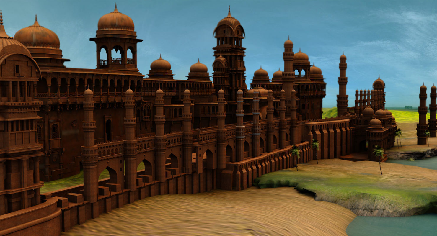 fort palace 3d set model 3D model_8
