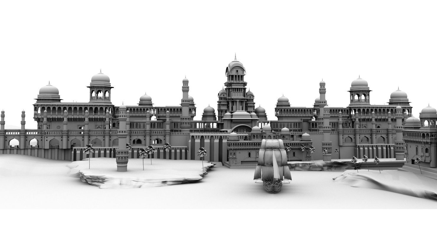 fort palace 3d set model 3D model_13