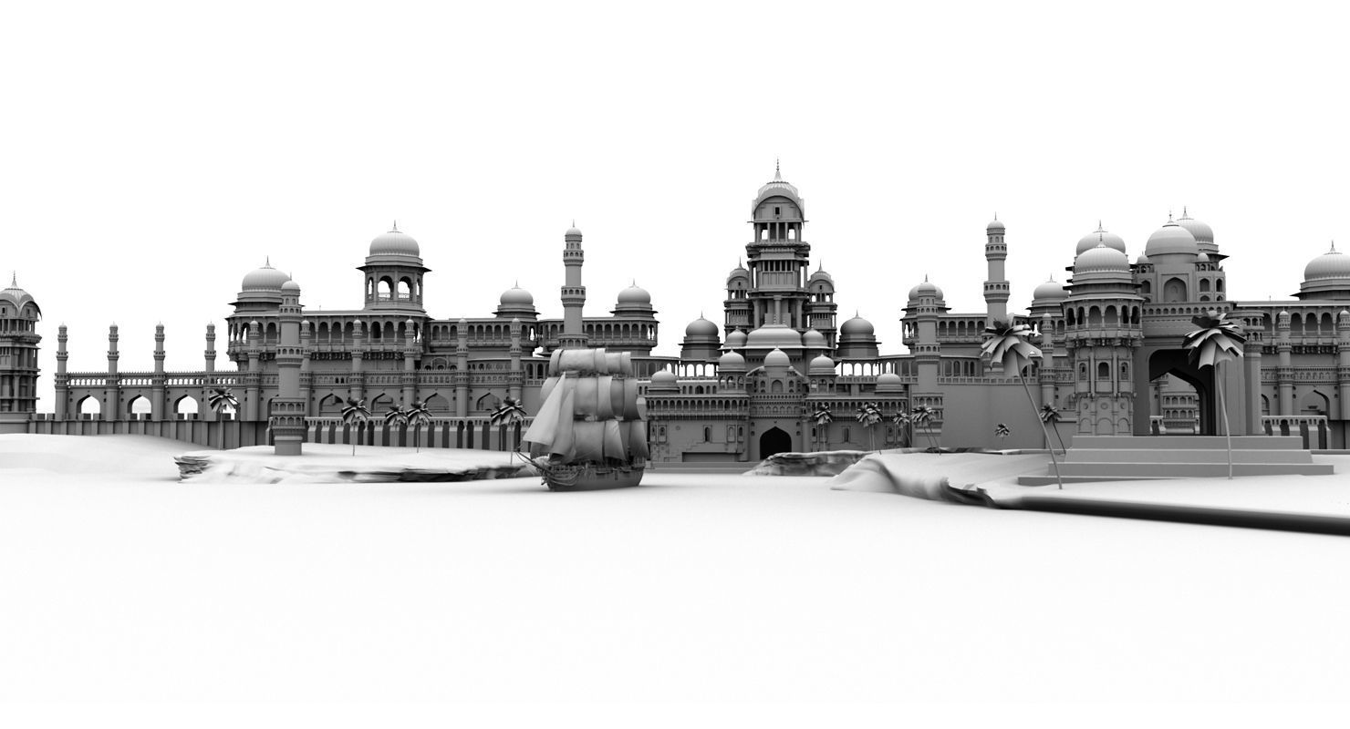 fort palace 3d set model 3D model_1