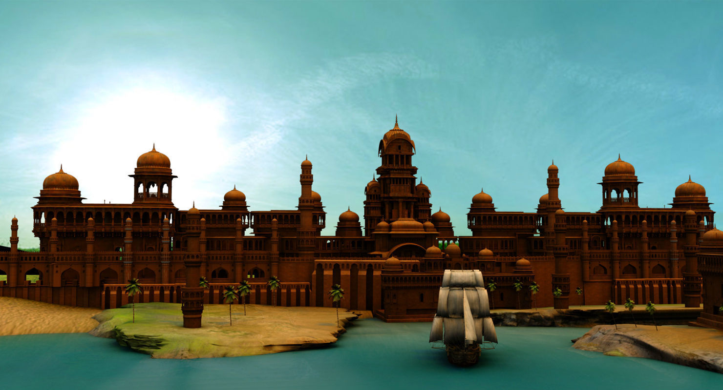 fort palace 3d set model 3D model_7