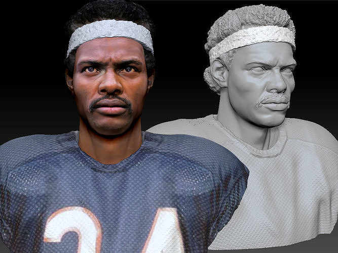 Walter Payton NFL Textured 3DBust 3D print model