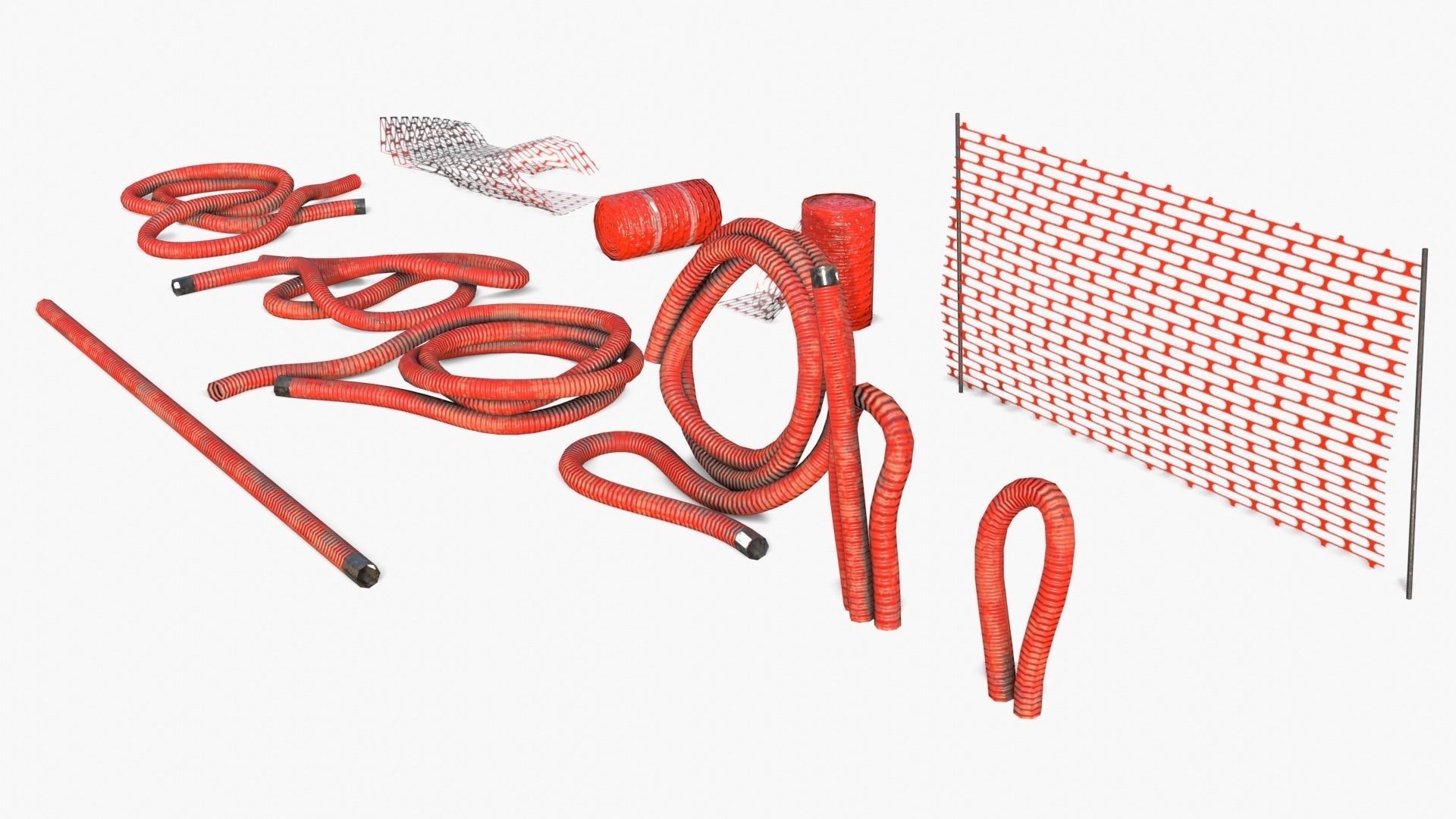 Plastic Ducts and Construction Elements Low-poly 3D model_4