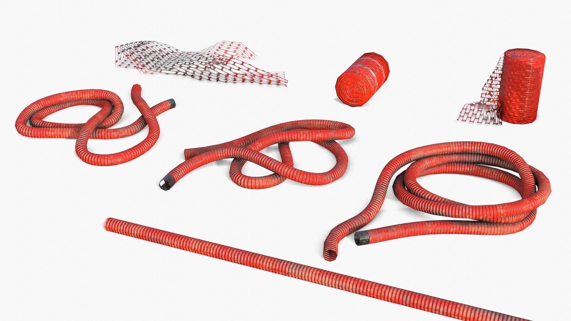 Plastic Ducts and Construction Elements Low-poly 3D model_8