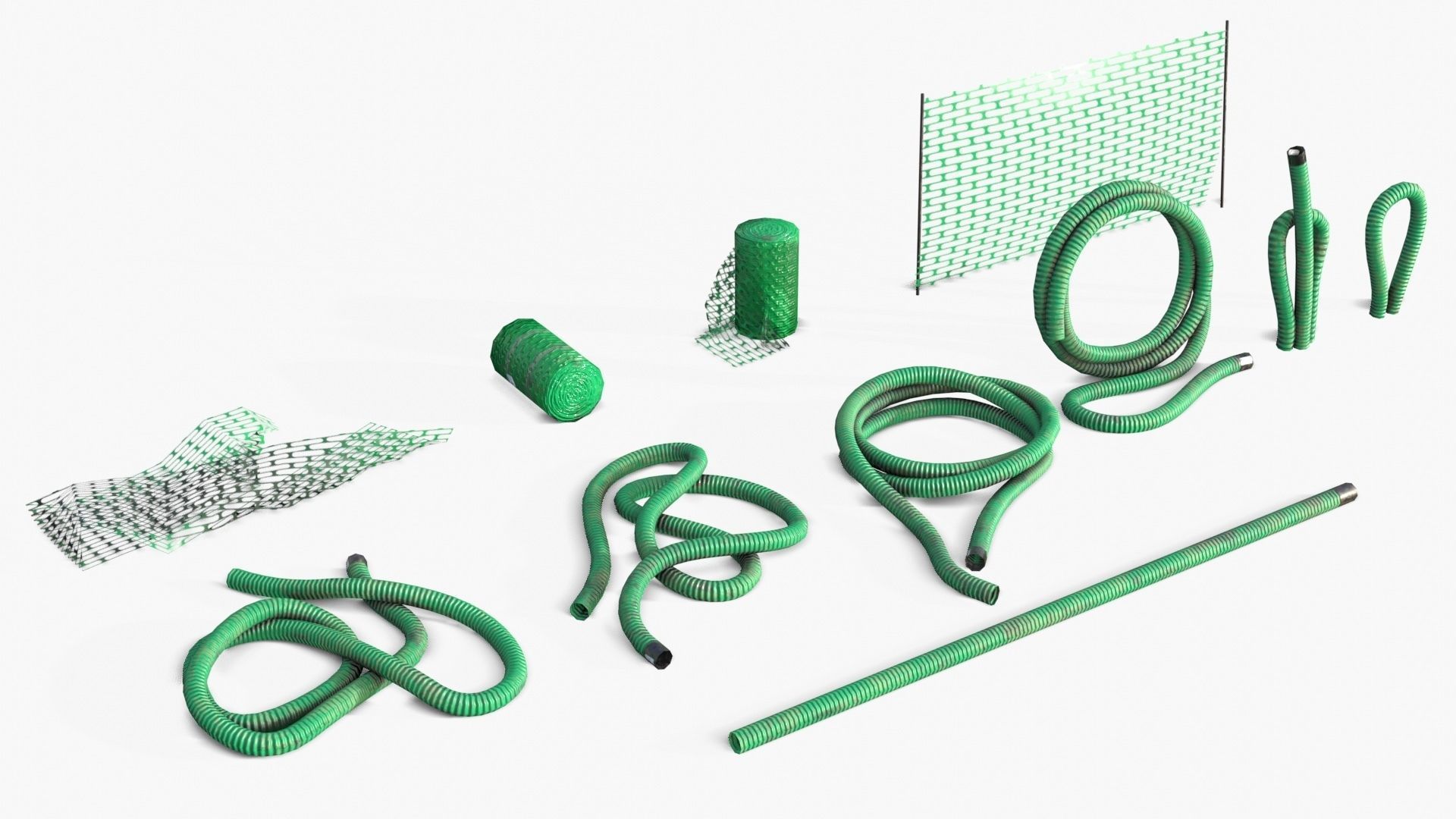 Plastic Ducts and Construction Elements Low-poly 3D model_3