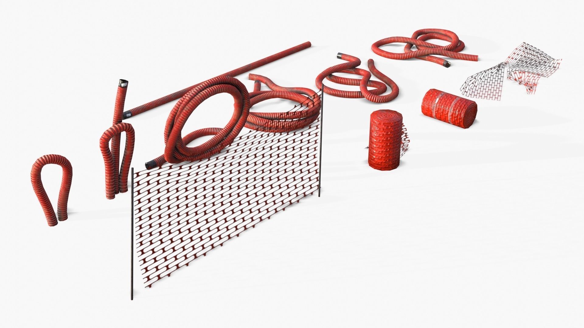 Plastic Ducts and Construction Elements Low-poly 3D model_5