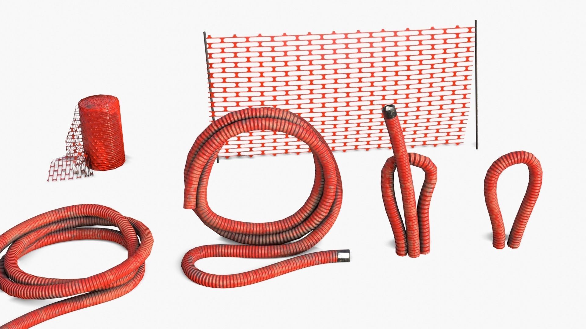 Plastic Ducts and Construction Elements Low-poly 3D model_9