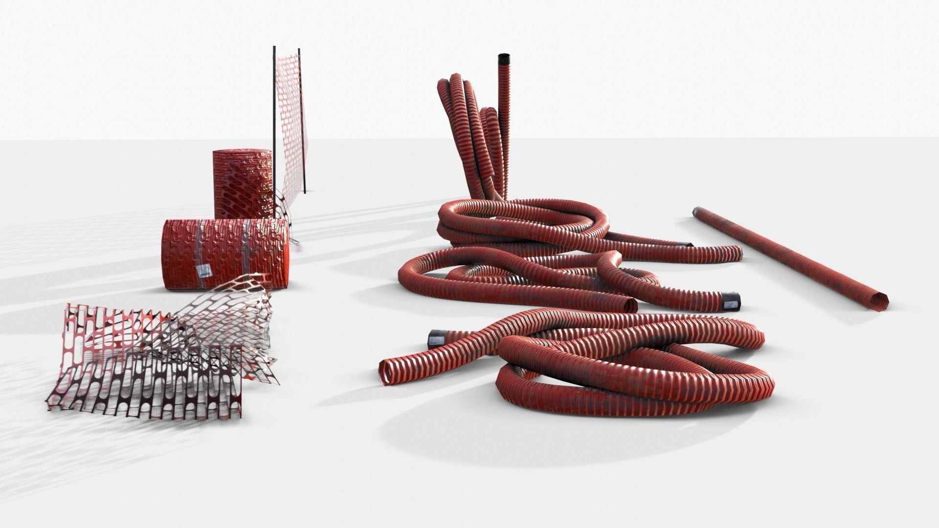 Plastic Ducts and Construction Elements Low-poly 3D model_6