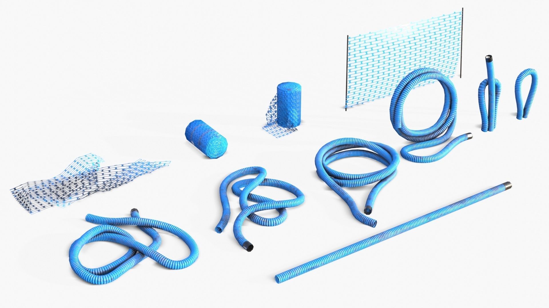 Plastic Ducts and Construction Elements Low-poly 3D model_2