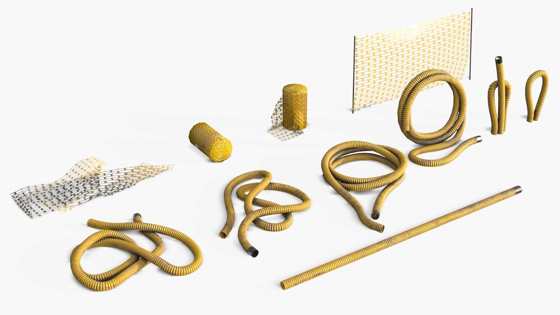 Plastic Ducts and Construction Elements Low-poly 3D model_1