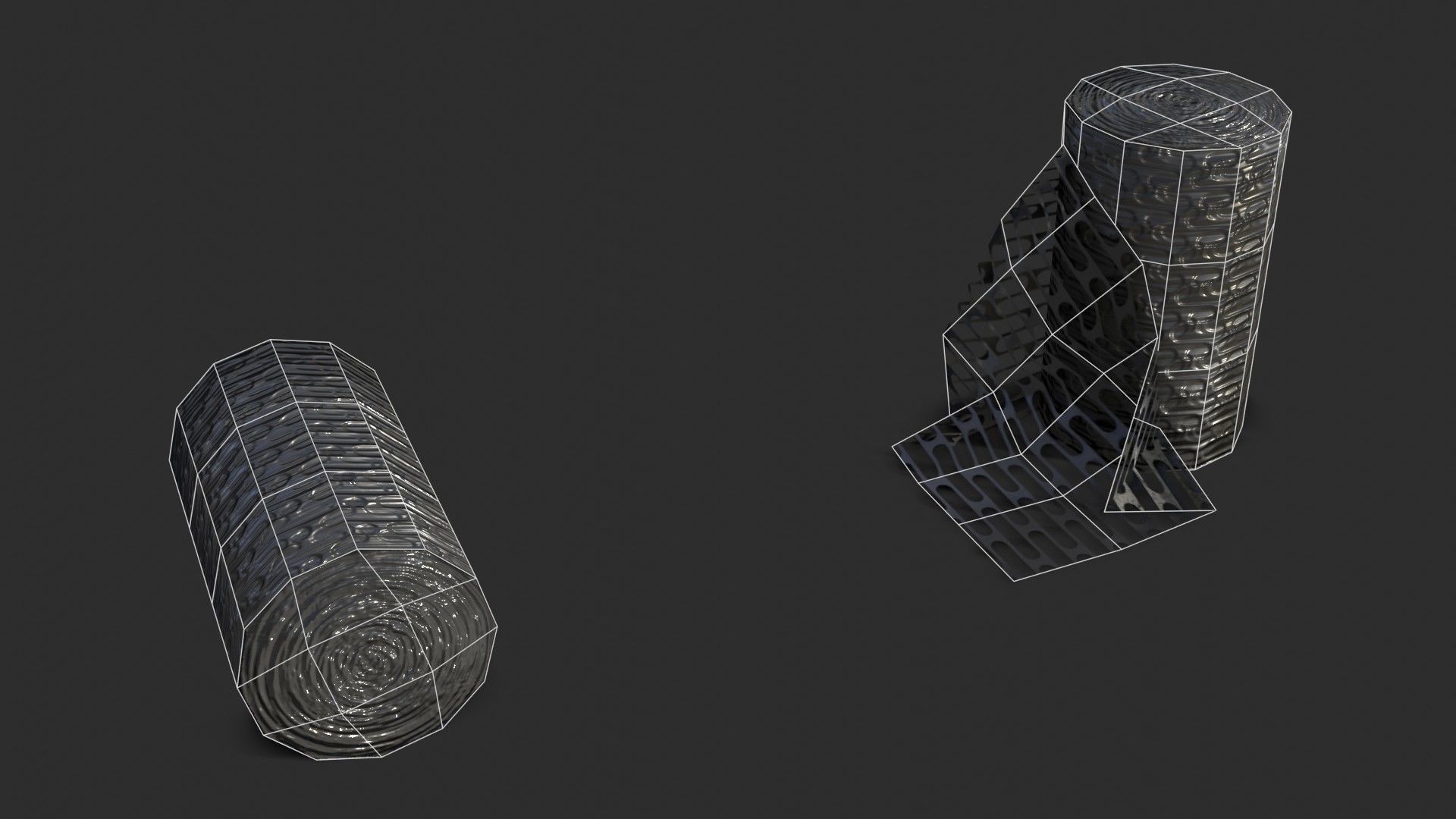 Plastic Ducts and Construction Elements Low-poly 3D model_20