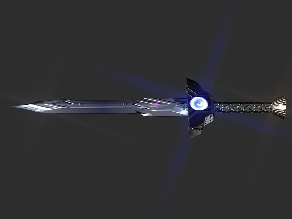 Space Calibur Cannon Spaceship Low-poly 3D model_14