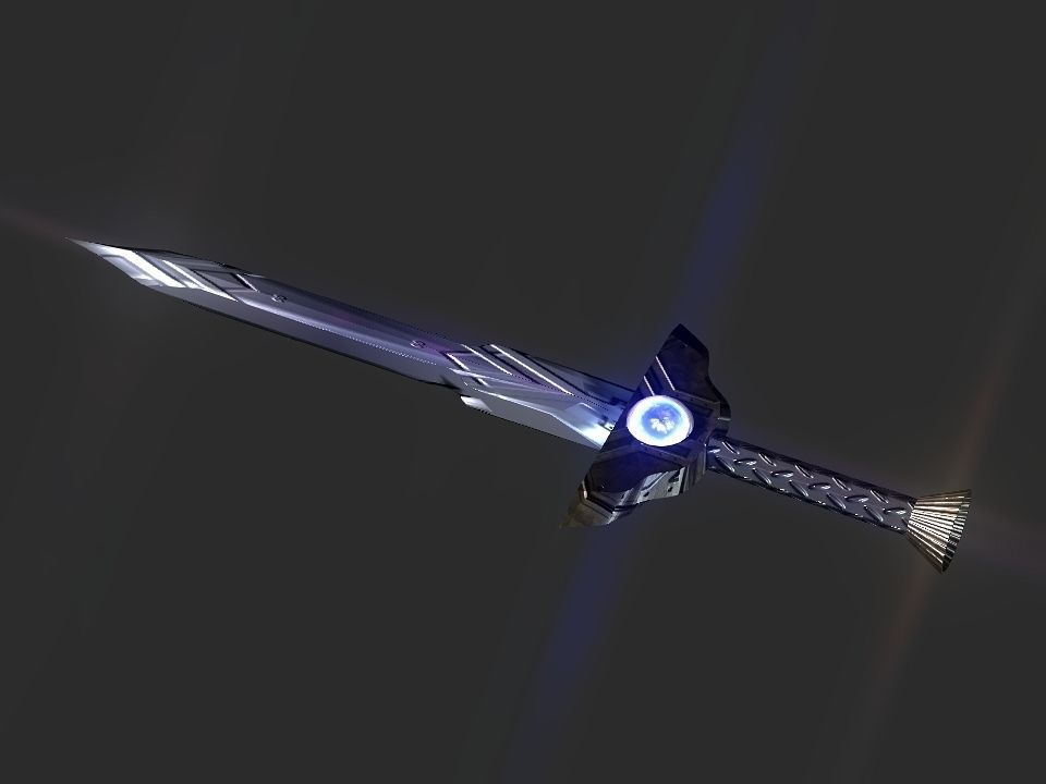 Space Calibur Cannon Spaceship Low-poly 3D model_15