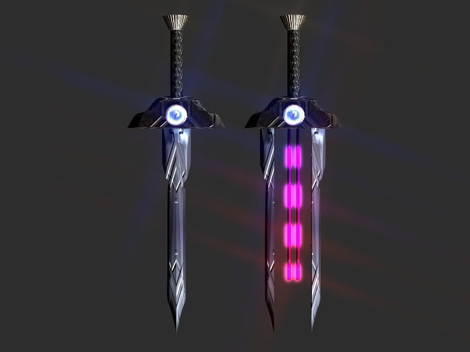 Space Calibur Cannon Spaceship Low-poly 3D model_37