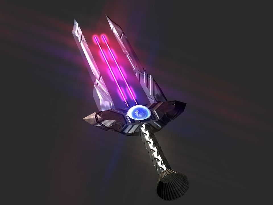 Space Calibur Cannon Spaceship Low-poly 3D model_28