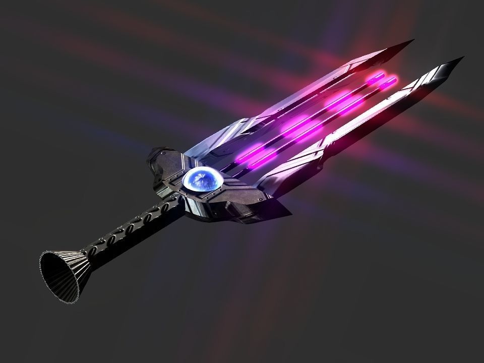 Space Calibur Cannon Spaceship Low-poly 3D model_35