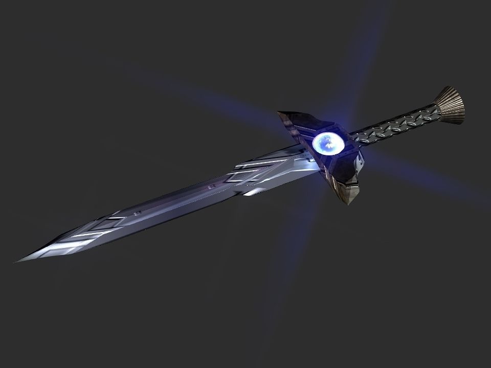 Space Calibur Cannon Spaceship Low-poly 3D model_16