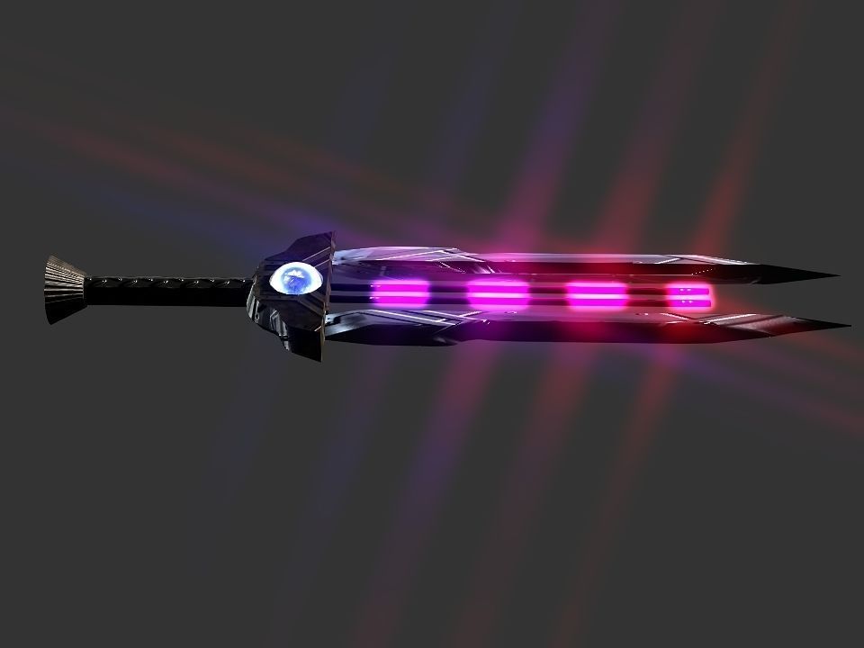 Space Calibur Cannon Spaceship Low-poly 3D model_36