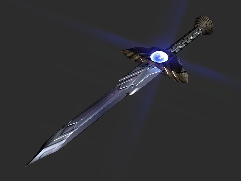 Space Calibur Cannon Spaceship Low-poly 3D model_1