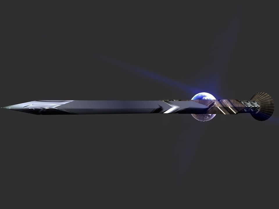 Space Calibur Cannon Spaceship Low-poly 3D model_8