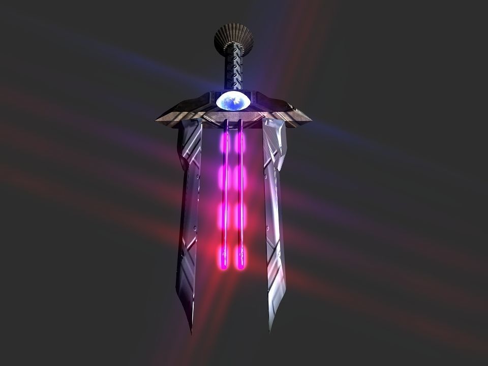 Space Calibur Cannon Spaceship Low-poly 3D model_29