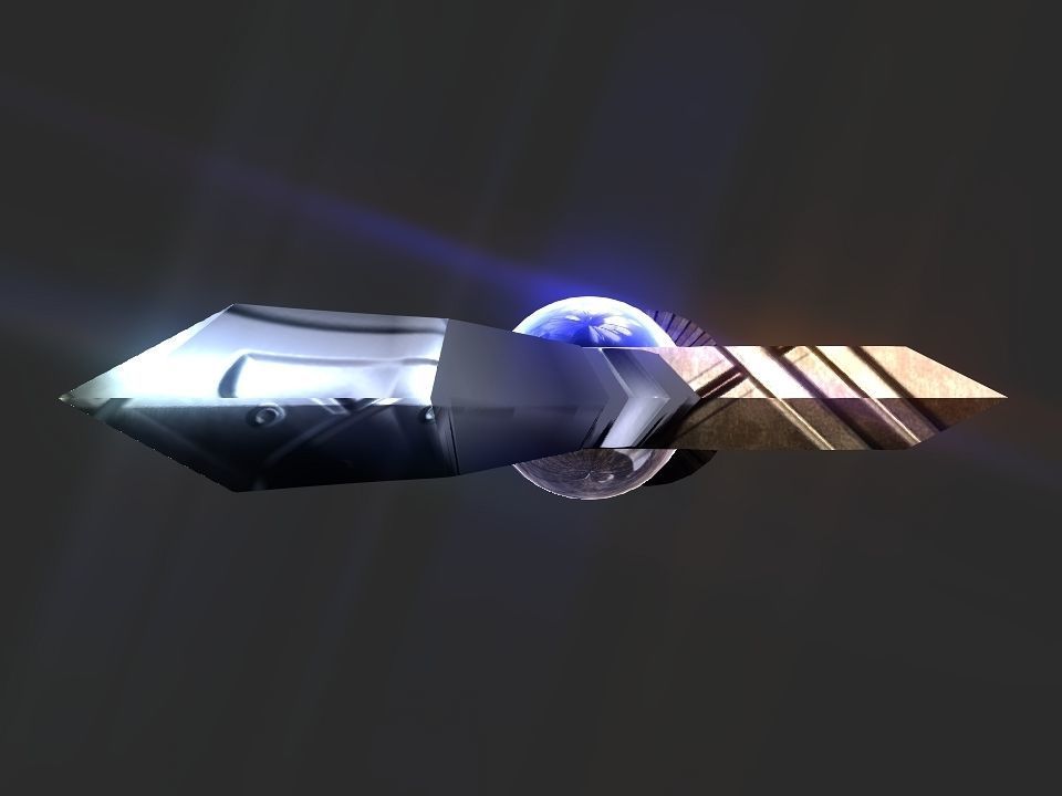 Space Calibur Cannon Spaceship Low-poly 3D model_3