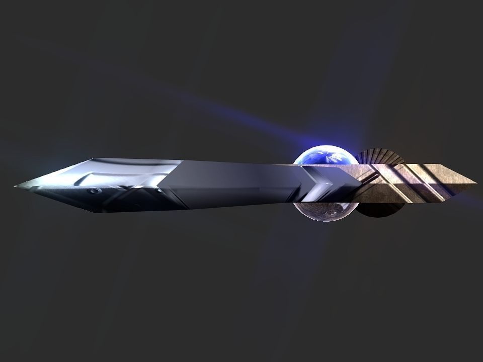Space Calibur Cannon Spaceship Low-poly 3D model_5