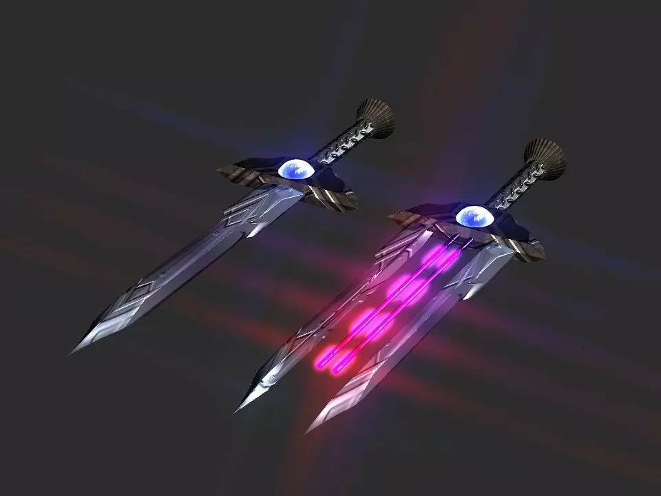 Space Calibur Cannon Spaceship Low-poly 3D model_0