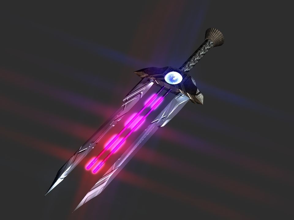 Space Calibur Cannon Spaceship Low-poly 3D model_27