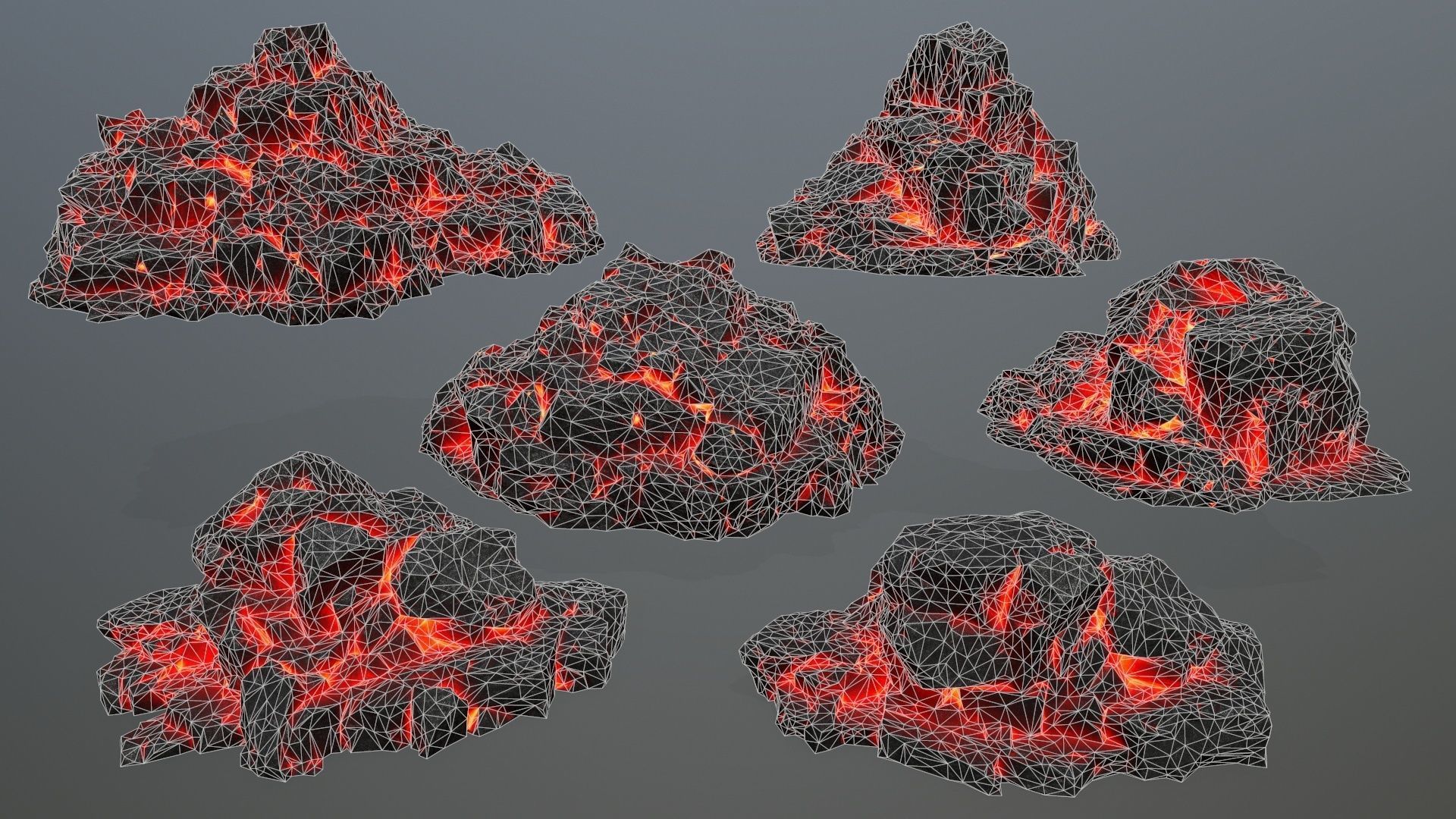 lava rocks Low-poly 3D model_35