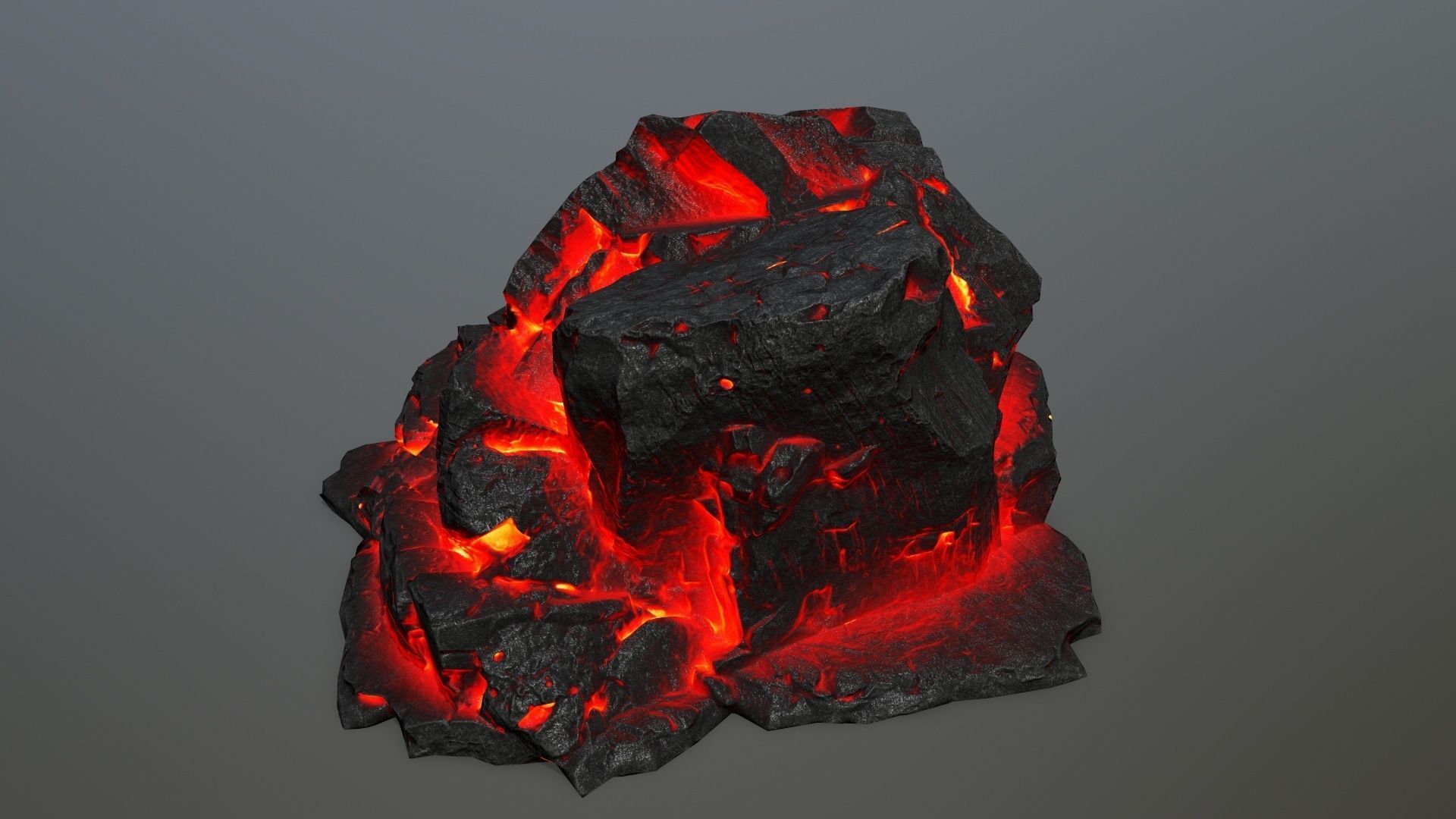 lava rocks Low-poly 3D model_2