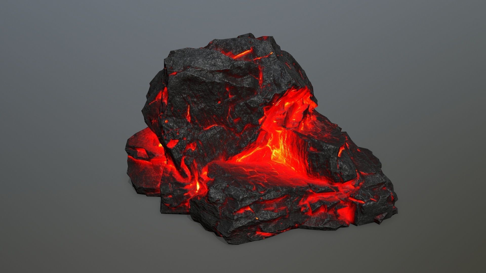 lava rocks Low-poly 3D model_4