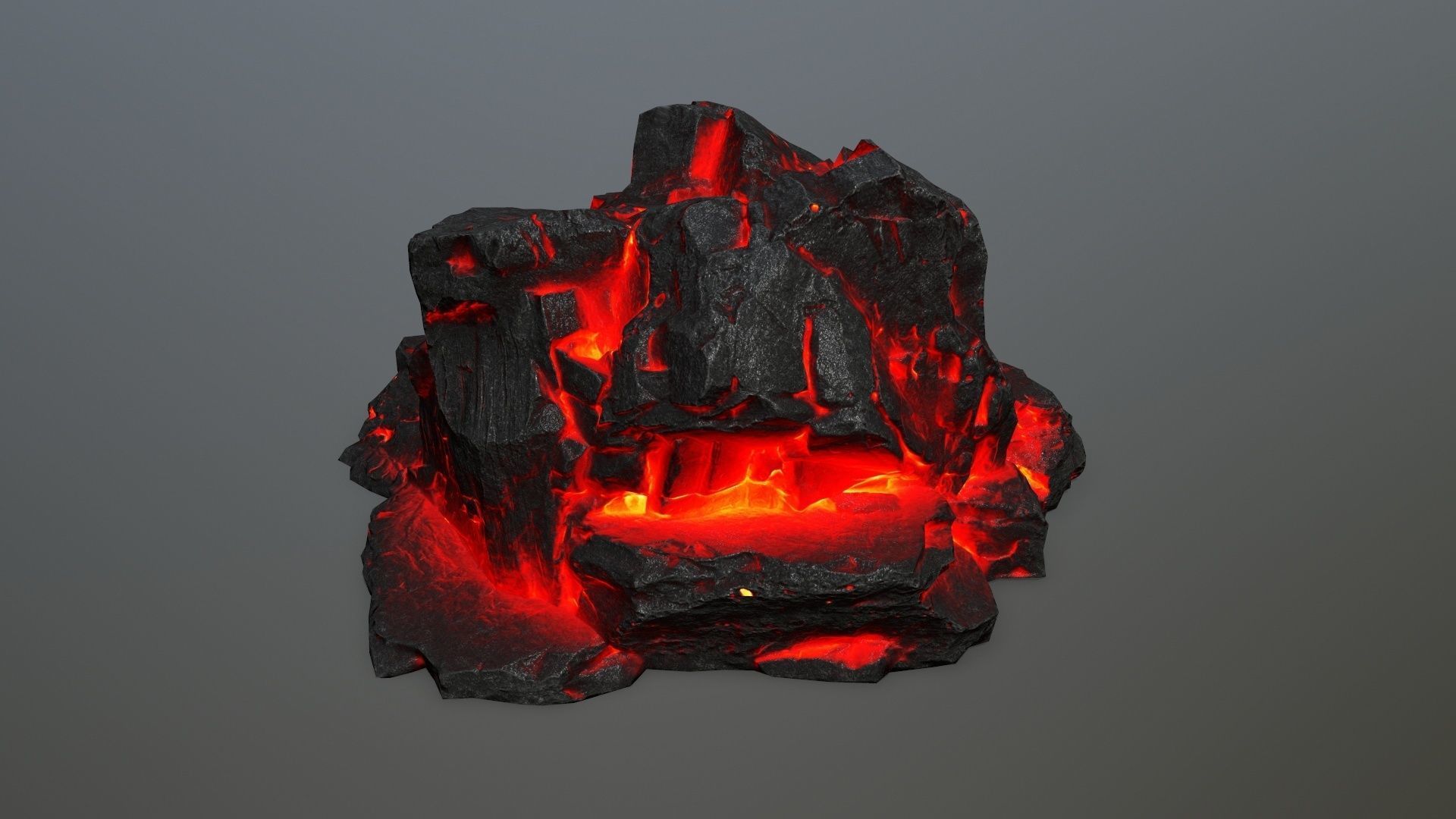 lava rocks Low-poly 3D model_3