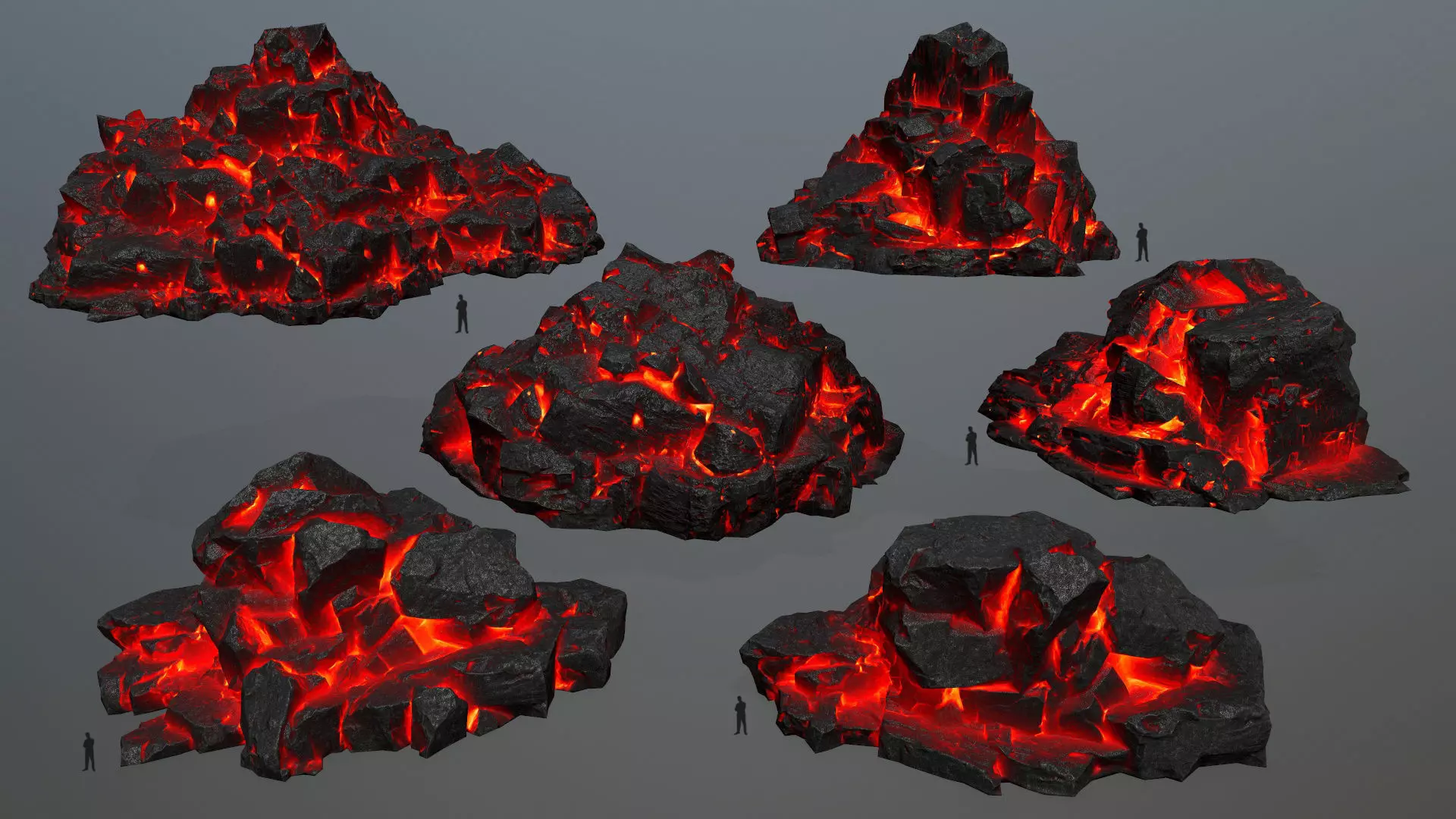 lava rocks Low-poly 3D model_0