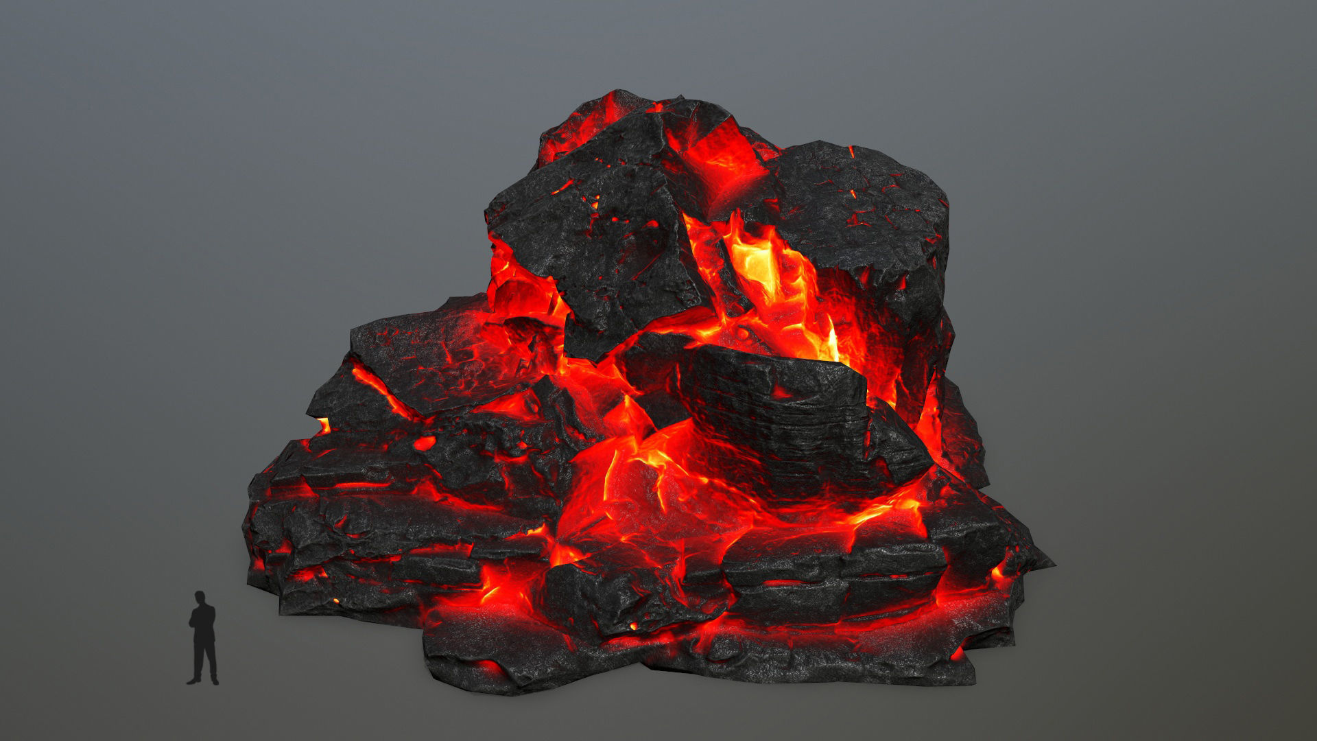 lava rocks Low-poly 3D model_1