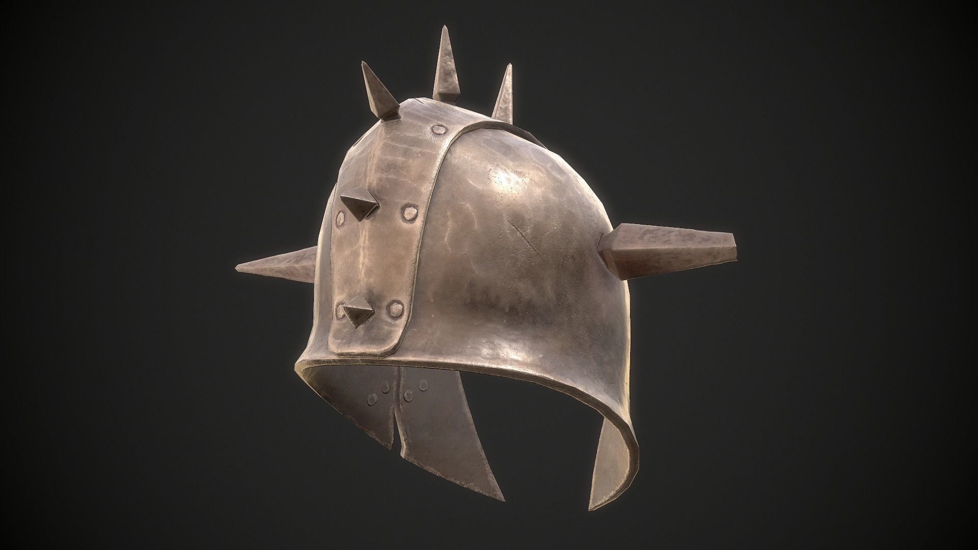 Orc Helmet 03 Low-poly 3D model_10