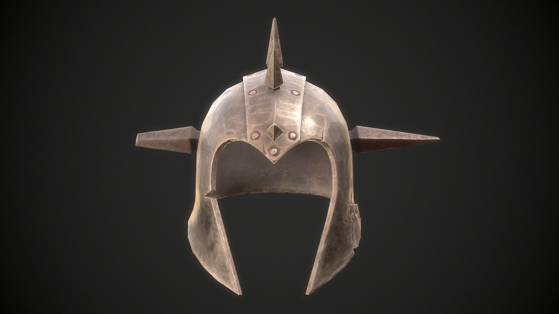 Orc Helmet 03 Low-poly 3D model_3