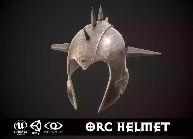Orc Helmet 03 Low-poly 3D model