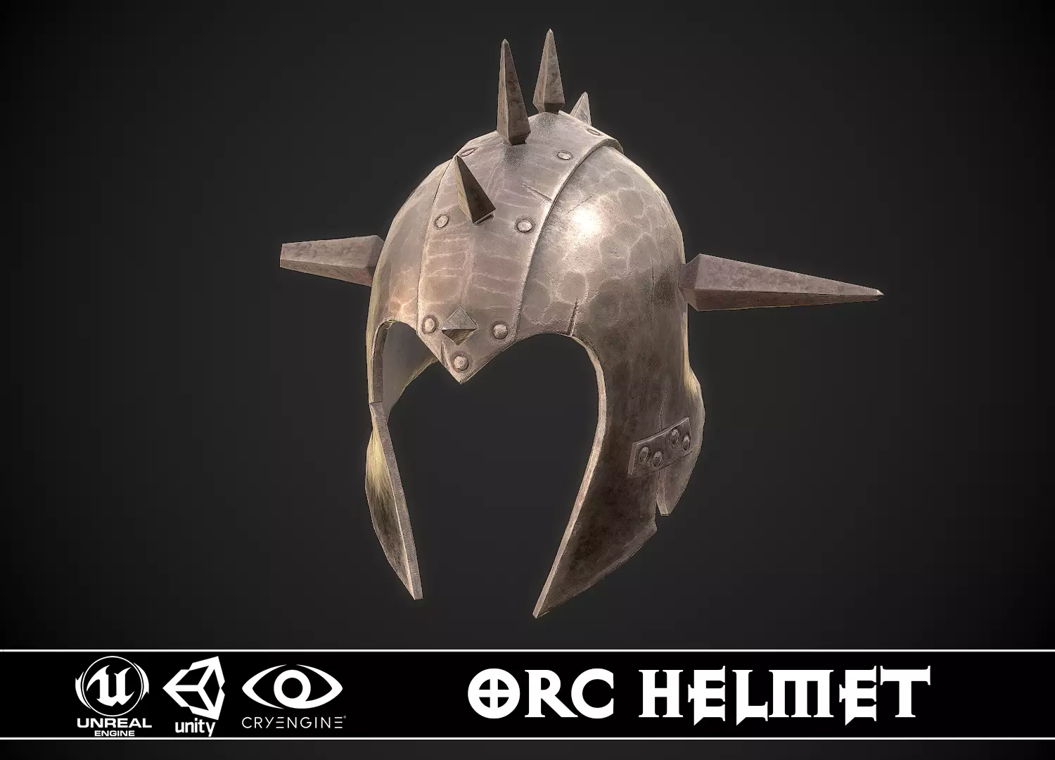 Orc Helmet 03 Low-poly 3D model_0