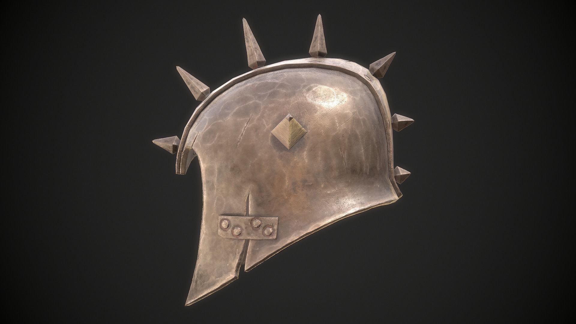 Orc Helmet 03 Low-poly 3D model_6
