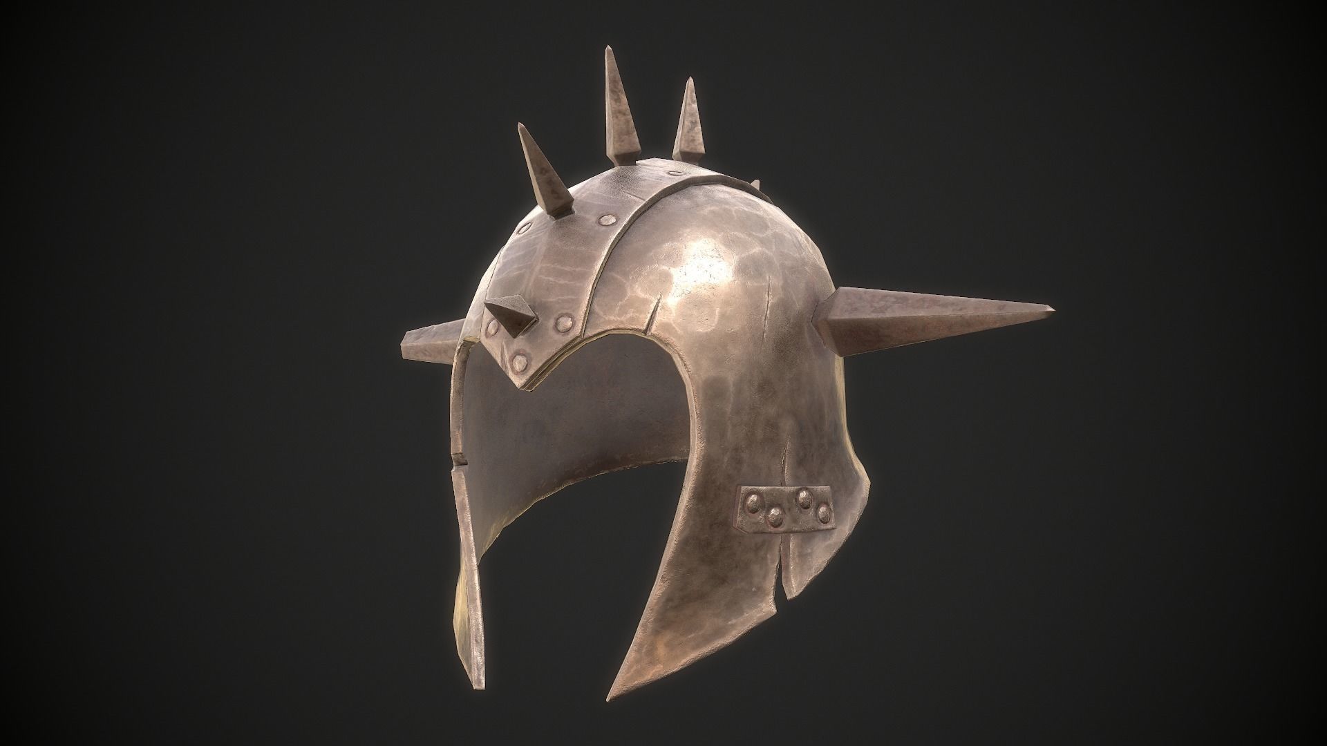 Orc Helmet 03 Low-poly 3D model_4