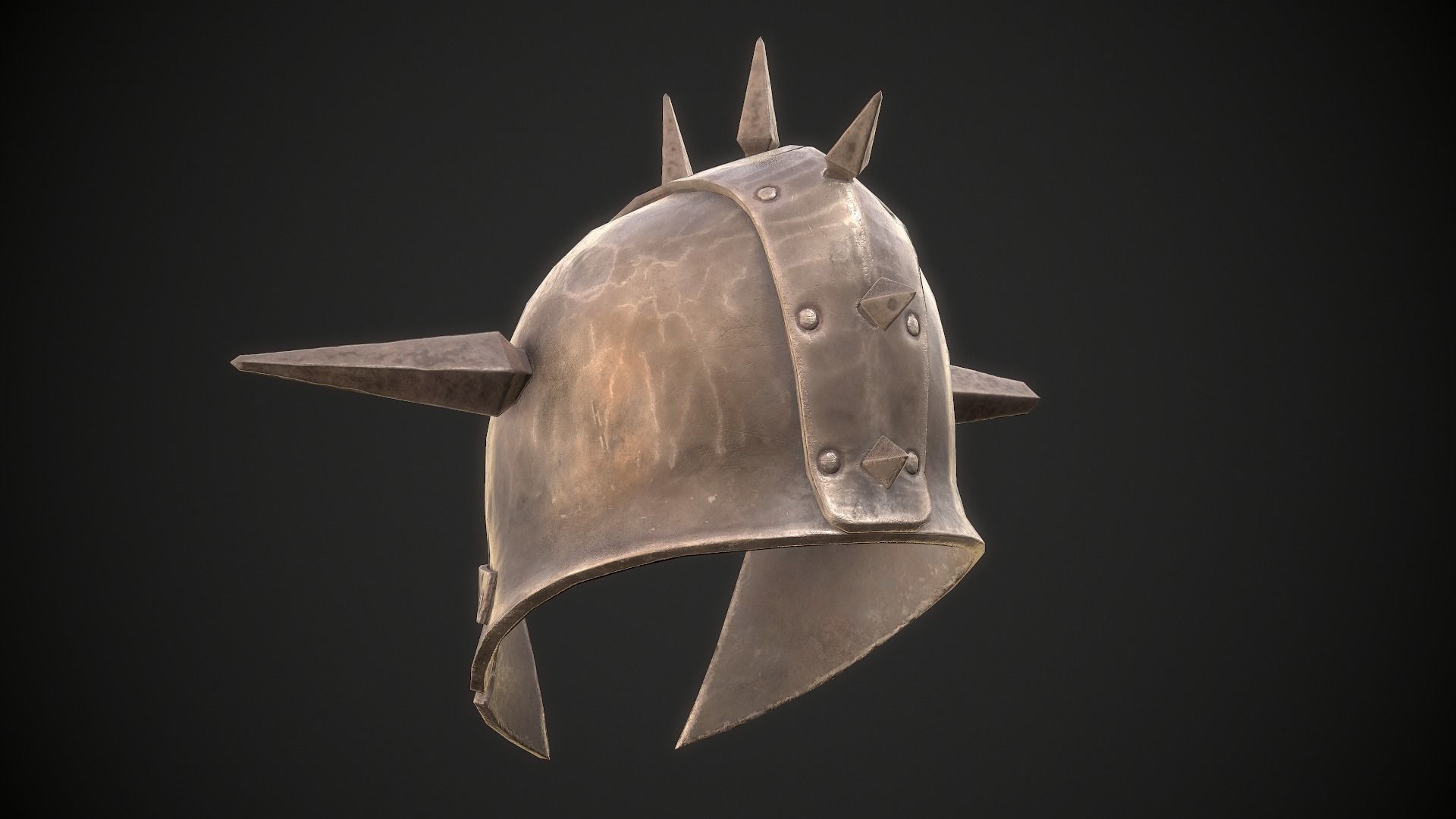Orc Helmet 03 Low-poly 3D model_8
