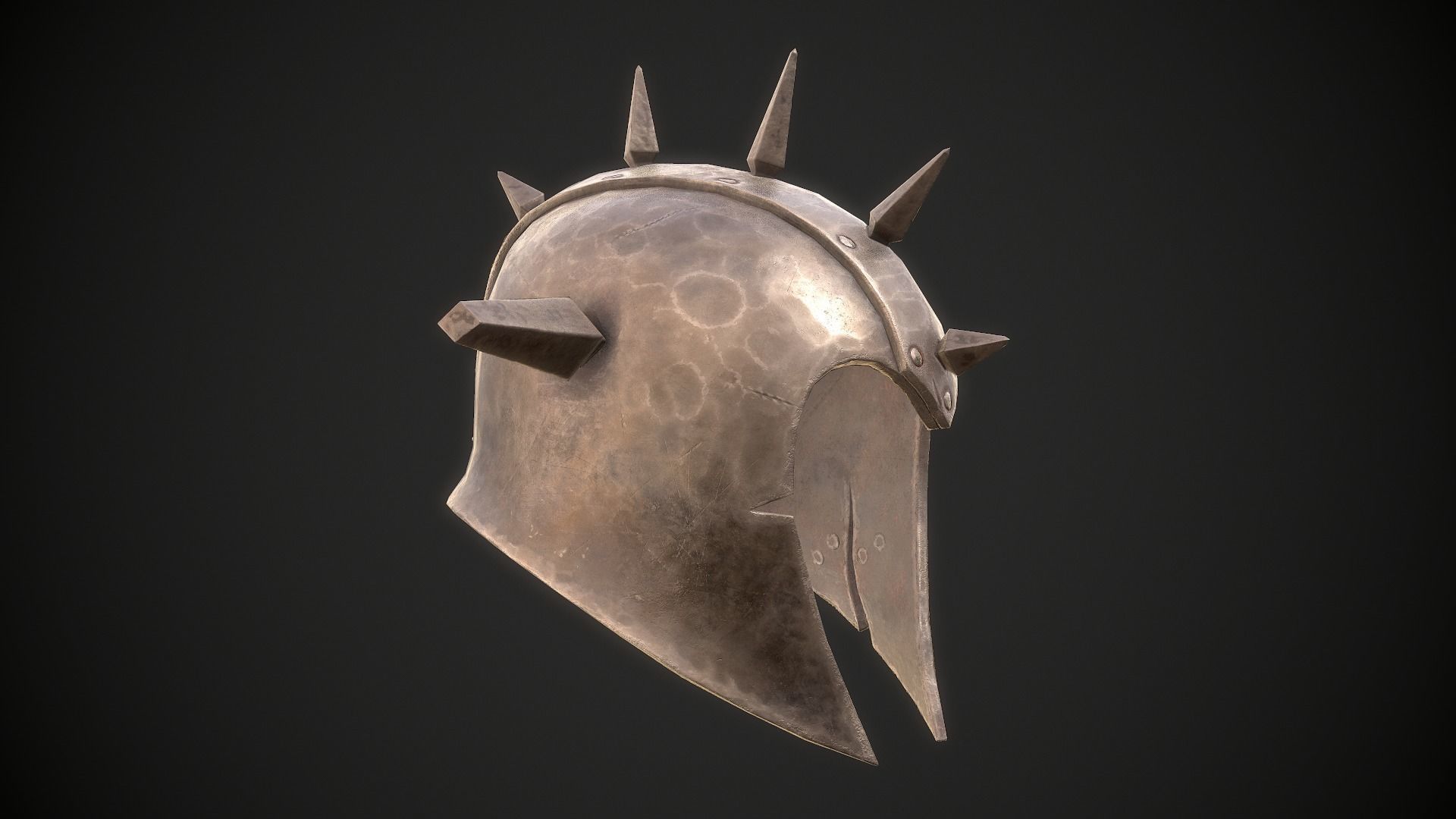 Orc Helmet 03 Low-poly 3D model_13