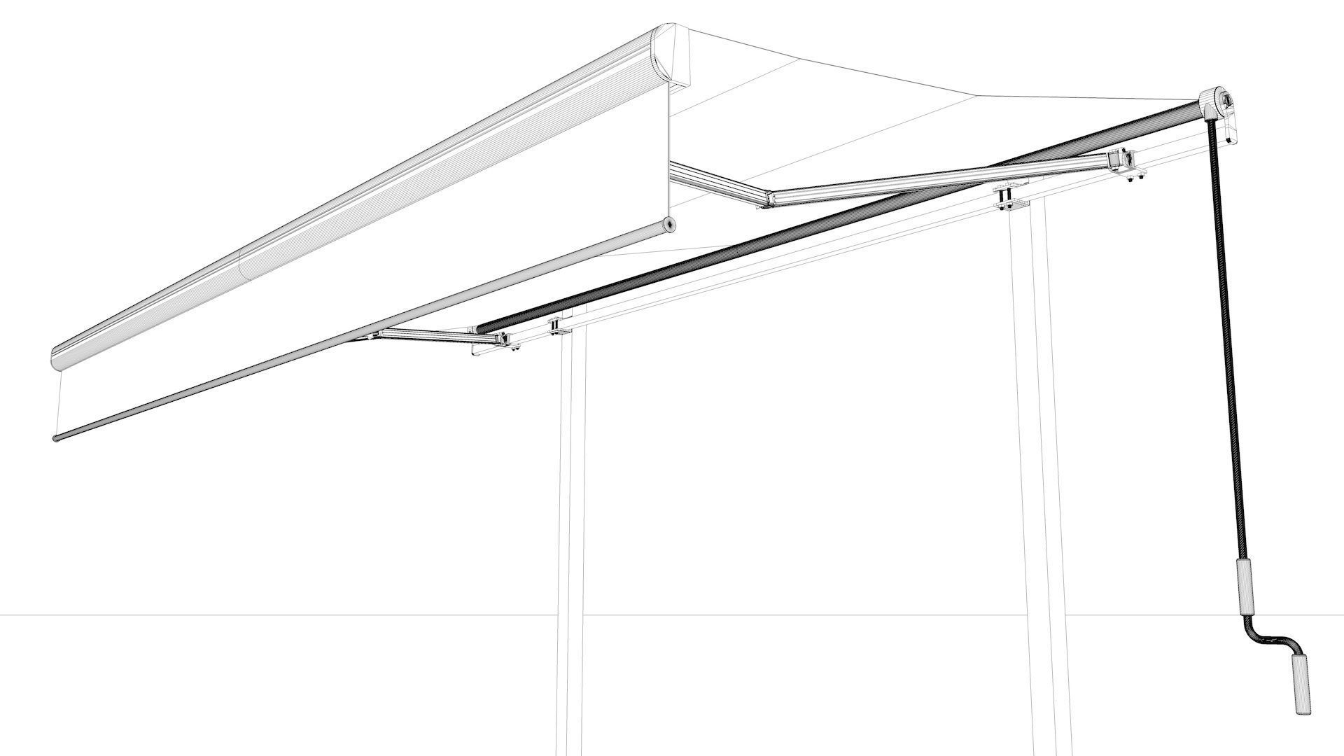 Hinged Awning Canopy 3D model_29